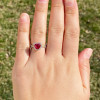2ct Halo Heart Cut Ruby Infinity Shank Promise Ring