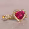 2ct Halo Heart Cut Ruby Infinity Shank Promise Ring
