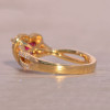 2ct Halo Heart Cut Ruby Infinity Shank Promise Ring