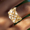 4ctw Marquise Cut White Sapphire Hollow Vintage Cocktail Ring