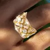 4ctw Marquise Cut White Sapphire Hollow Vintage Cocktail Ring