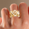 4ctw Marquise Cut White Sapphire Hollow Vintage Cocktail Ring