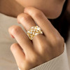 4ctw Marquise Cut White Sapphire Hollow Vintage Cocktail Ring