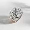 4ctw Marquise Cut White Sapphire Hollow Vintage Cocktail Ring
