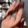 4ctw Marquise Cut White Sapphire Hollow Vintage Cocktail Ring