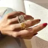 4ctw Marquise Cut White Sapphire Hollow Vintage Cocktail Ring