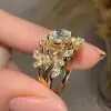 2ct Round Cut Nature Inspire Leaf Engagement Ring