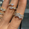 3ctw Round and Pear Cut Cluster Wedding Band