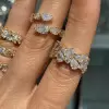 3ctw Round and Pear Cut Cluster Wedding Band