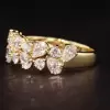 3ctw Round and Pear Cut Cluster Wedding Band