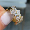 3ctw Round and Pear Cut Cluster Wedding Band