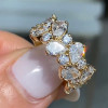 3ctw Round and Pear Cut Cluster Wedding Band