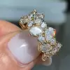 3ctw Round and Pear Cut Cluster Wedding Band