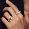 1.5ct Pear Cut White Sapphire Curved Wedding Ring Set