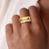 Baguette Cut Vintage Knife Edge Style Ring