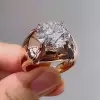 6.8ct Round Cut Rose Gold Tone Modern Engagement Ring