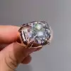 6.8ct Round Cut Rose Gold Tone Modern Engagement Ring