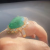 20ct Huge Pear Shape Emerald Halo Cocktail Ring