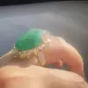 20ct Huge Pear Shape Emerald Halo Cocktail Ring