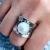 14MM Pearl Wide Cigar Band Modern Statement Ring