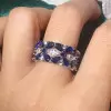 4.5ctw Marquise Cut White and Blue Sapphire Wedding Band