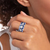 4.5ctw Marquise Cut White and Blue Sapphire Wedding Band
