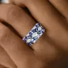 4.5ctw Marquise Cut White and Blue Sapphire Wedding Band