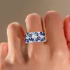 4.5ctw Marquise Cut White and Blue Sapphire Wedding Band