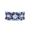 4.5ctw Marquise Cut White and Blue Sapphire Wedding Band