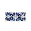 4.5ctw Marquise Cut White and Blue Sapphire Wedding Band