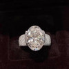 9.3ct Oval Cut Paved Unisex Engagement Ring