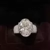 9.3ct Oval Cut Paved Unisex Engagement Ring