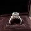 9.3ct Oval Cut Paved Unisex Engagement Ring
