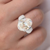 9.3ct Oval Cut Paved Unisex Engagement Ring