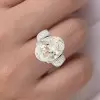 9.3ct Oval Cut Paved Unisex Engagement Ring