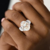 9.3ct Oval Cut Paved Unisex Engagement Ring