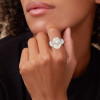 9.3ct Oval Cut Paved Unisex Engagement Ring