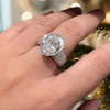 9.3ct Oval Cut Paved Unisex Engagement Ring
