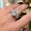 9.3ct Oval Cut Paved Unisex Engagement Ring