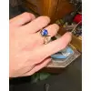 3ctw Pear Cut White and Blue Toi Et Moi Engagement Ring