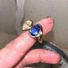3ctw Pear Cut White and Blue Toi Et Moi Engagement Ring
