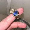 3ctw Pear Cut White and Blue Toi Et Moi Engagement Ring