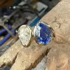 3ctw Pear Cut White and Blue Toi Et Moi Engagement Ring