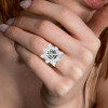 9.5ct Asscher Cut White Sapphrie Halo Engagement Ring