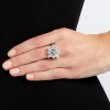 9.5ct Asscher Cut White Sapphrie Halo Engagement Ring