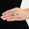 9.5ct Asscher Cut White Sapphrie Halo Engagement Ring