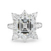 9.5ct Asscher Cut White Sapphrie Halo Engagement Ring