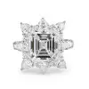 9.5ct Asscher Cut White Sapphrie Halo Engagement Ring