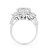 9.5ct Asscher Cut White Sapphrie Halo Engagement Ring