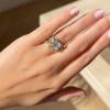 5.6ct Cushion Cut Gold Tone Three Stone Engagement Ring